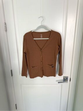 RAGS to Raches Women’s Brown Ran Ribbed V-Neck Cardigan size XS